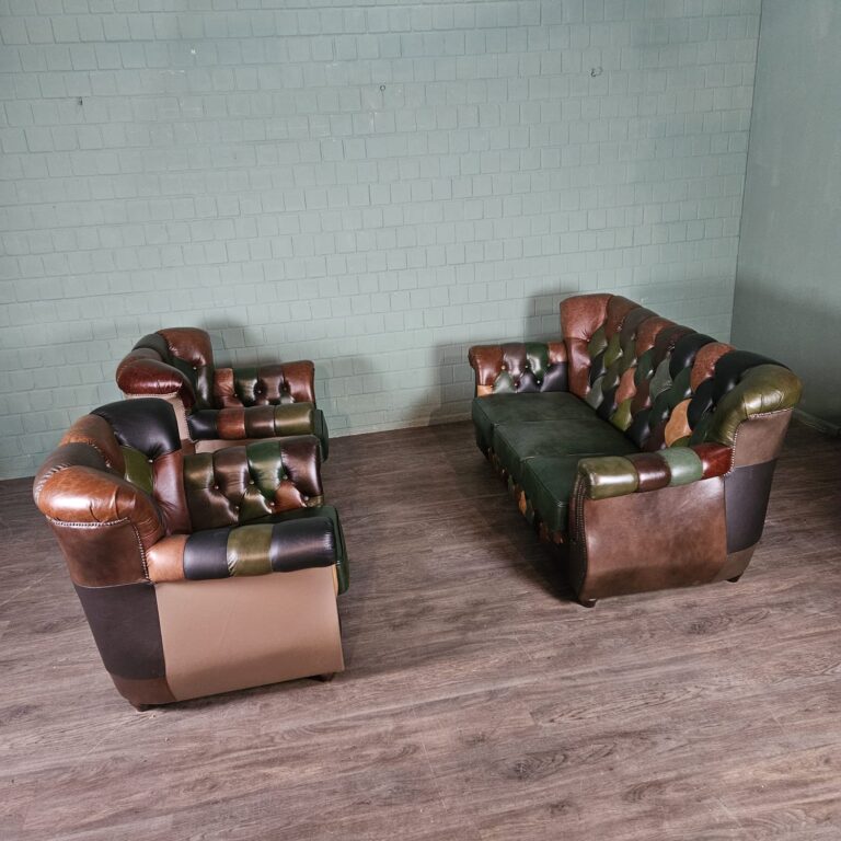 Chesterfield Couchgarnitur Modell Jungle 3-1-1 Leder – Bild 3