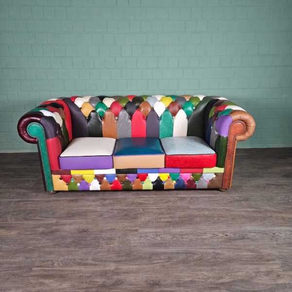 Chesterfield Sofa Couch Leder Modell Karneval 2,00 m – Bild 3