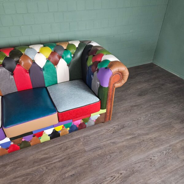 Chesterfield Sofa Couch Leder Modell Karneval 2,00 m – Bild 9