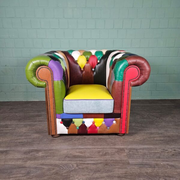 Chesterfield Sessel Leder Modell Karneval – Bild 3
