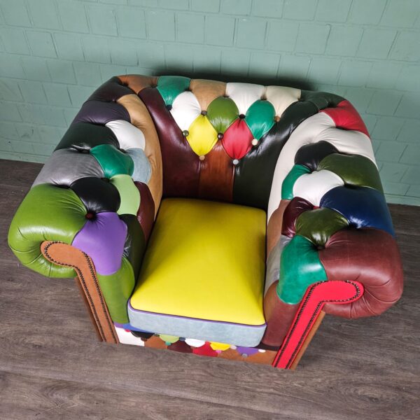 Chesterfield Sessel Leder Modell Karneval – Bild 5