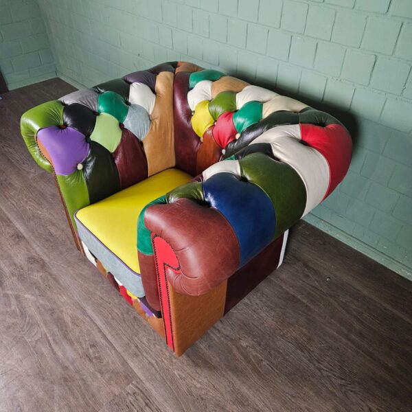 Chesterfield Sessel Leder Modell Karneval – Bild 6