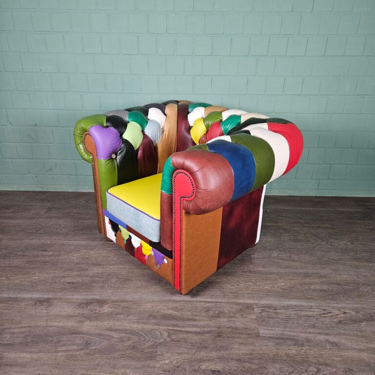 Chesterfield Sessel Leder Modell Karneval – Bild 6