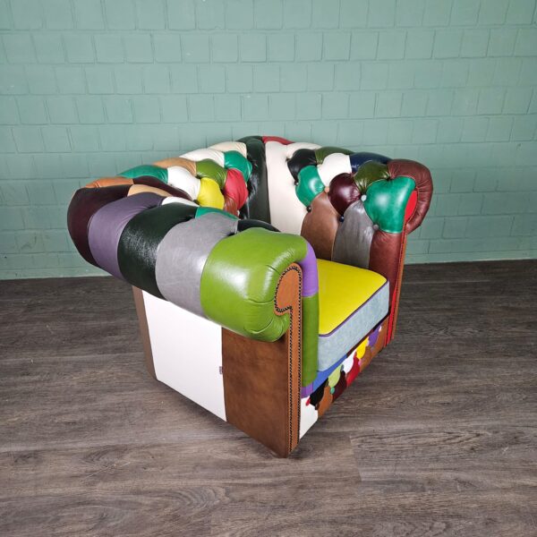 Chesterfield Sessel Leder Modell Karneval – Bild 4