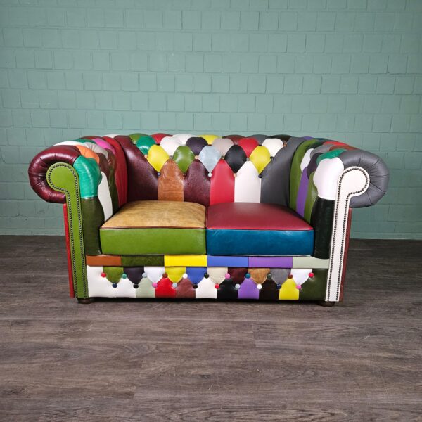 Chesterfield Couchgarnitur Modell Karneval 3-2-1 Leder – Bild 14