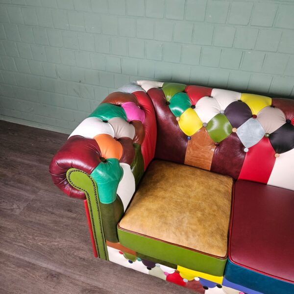 Chesterfield Couchgarnitur Modell Karneval 3-2-1 Leder – Bild 16