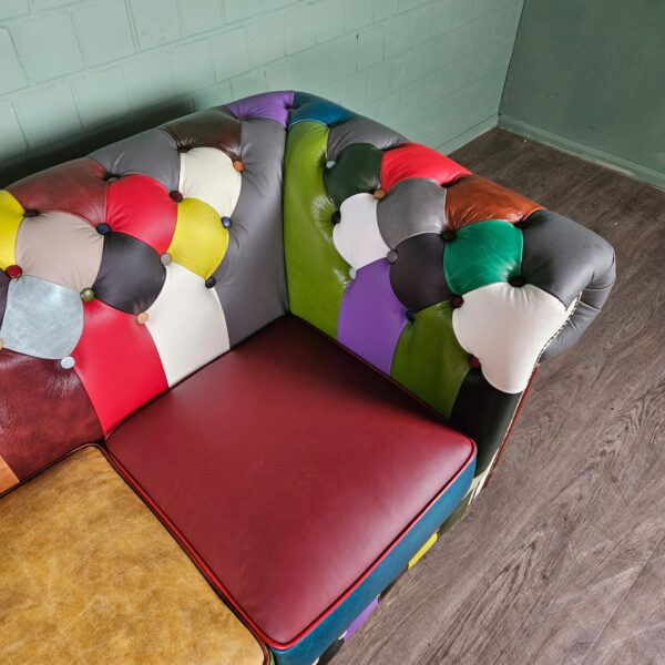 Chesterfield Couchgarnitur Modell Karneval 3-2-1 Leder – Bild 18