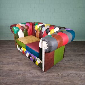 Chesterfield Sofa Couch Leder Modell Karneval 1,63 m