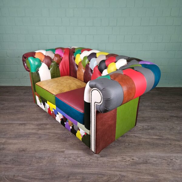 Chesterfield Couchgarnitur Modell Karneval 3-2-1 Leder – Bild 15
