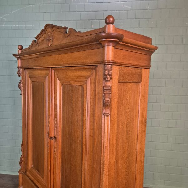 Kleiderschrank Schrank Biedermeier 1840 Eiche – Bild 11