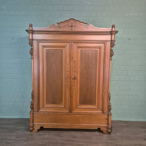 Kleiderschrank Schrank Biedermeier 1840 Eiche – Bild 4
