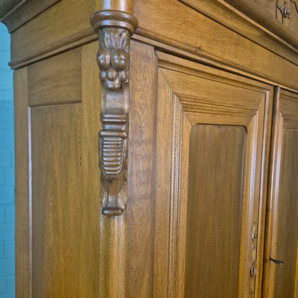 Kleiderschrank Schrank Biedermeier 1840 Eiche – Bild 6