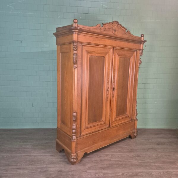 Kleiderschrank Schrank Biedermeier 1840 Eiche – Bild 3
