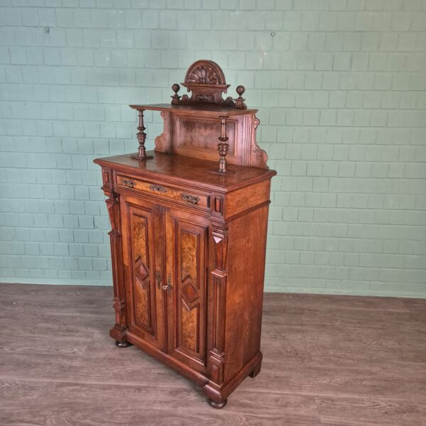 Vertiko mit Aufsatz Gründerzeit 1880 Nussbaum – Bild 4