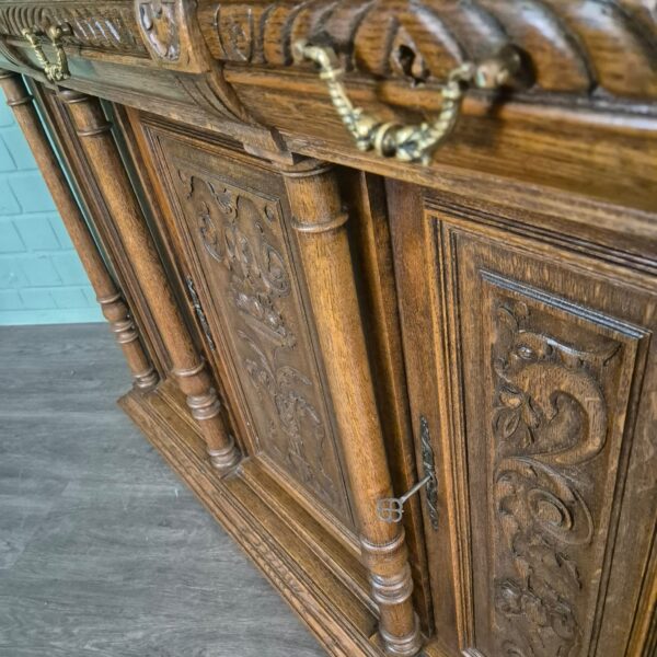 Buffetschrank Anrichte Gründerzeit 1880 Eiche – Bild 8