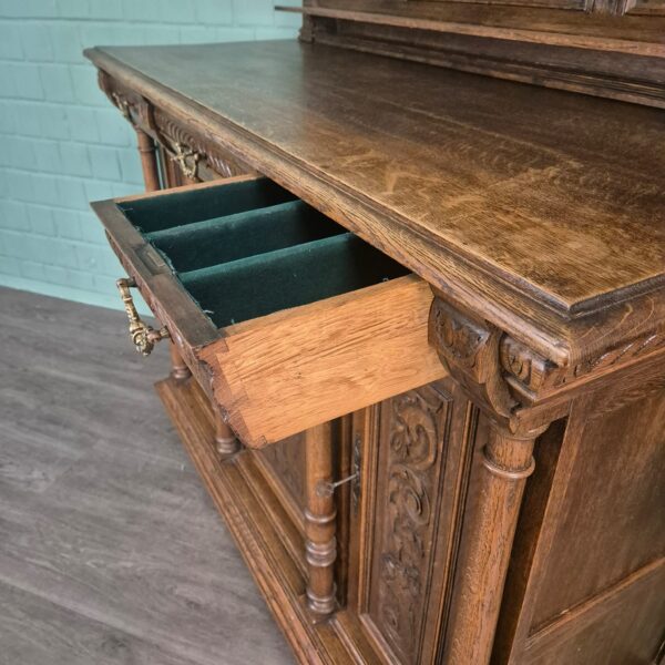 Buffetschrank Anrichte Gründerzeit 1880 Eiche – Bild 14