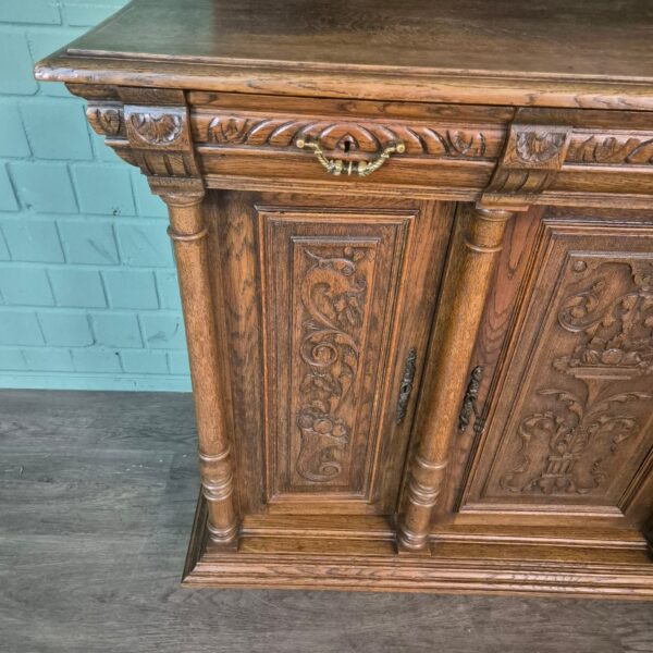 Buffetschrank Anrichte Gründerzeit 1880 Eiche – Bild 6