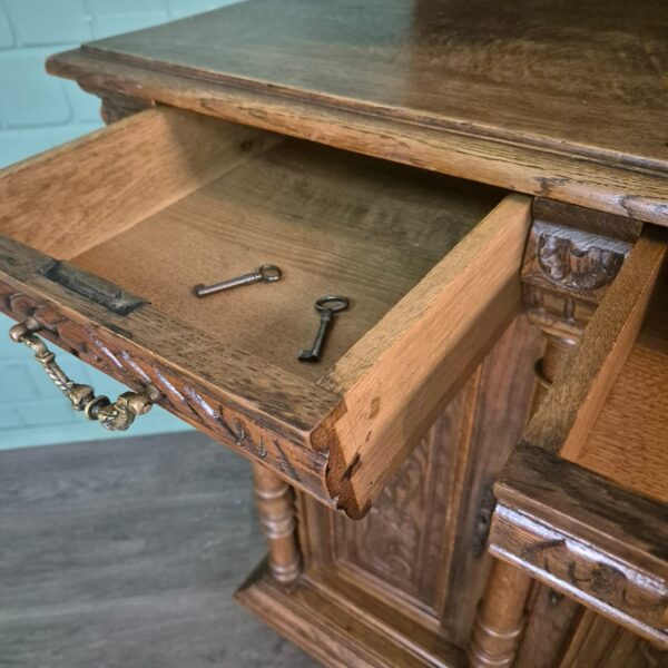 Buffetschrank Anrichte Gründerzeit 1880 Eiche – Bild 13
