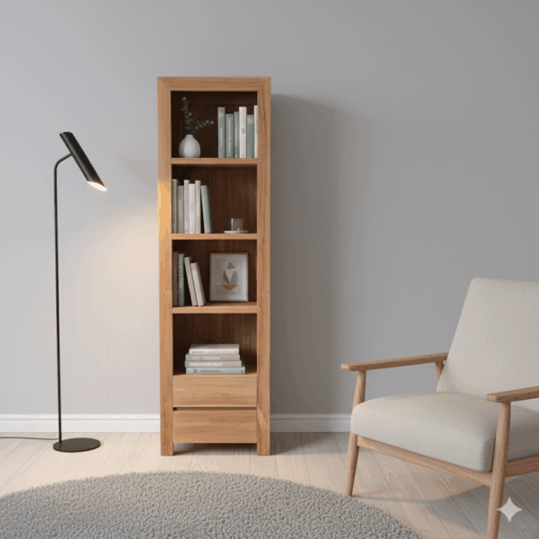 Hochschrank Bücherregal Teakholz 0,55 m – Bild 2