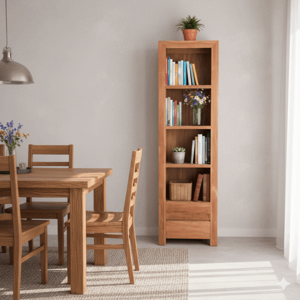 Hochschrank Bücherregal Teakholz 0,55 m – Bild 2