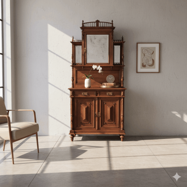 Buffetschrank Schrank Jugendstil 1910 Nussbaum – Bild 2