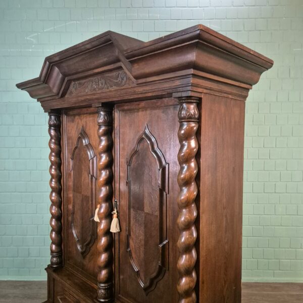 Kleiderschrank Schrank Neubarock 1910 Eiche – Bild 9