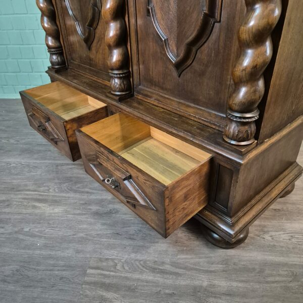 Kleiderschrank Schrank Neubarock 1910 Eiche – Bild 17