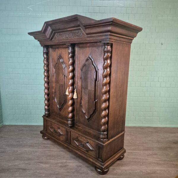 Kleiderschrank Schrank Neubarock 1910 Eiche – Bild 4