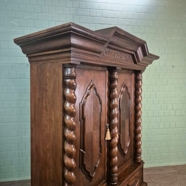 Kleiderschrank Schrank Neubarock 1910 Eiche – Bild 5