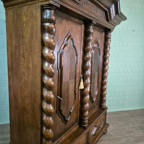 Kleiderschrank Schrank Neubarock 1910 Eiche – Bild 6