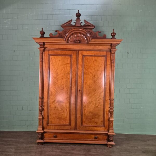Kleiderschrank Schrank Gründerzeit 1880 Nussbaum – Bild 3