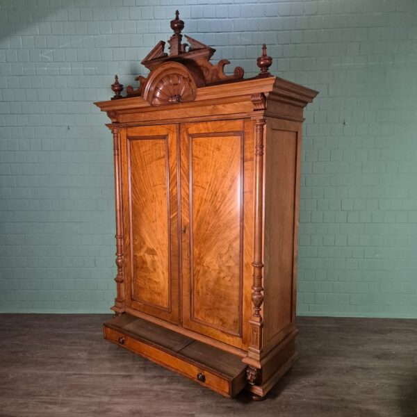 Kleiderschrank Schrank Gründerzeit 1880 Nussbaum – Bild 19