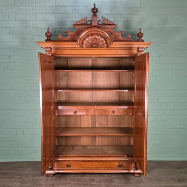 Kleiderschrank Schrank Gründerzeit 1880 Nussbaum – Bild 14