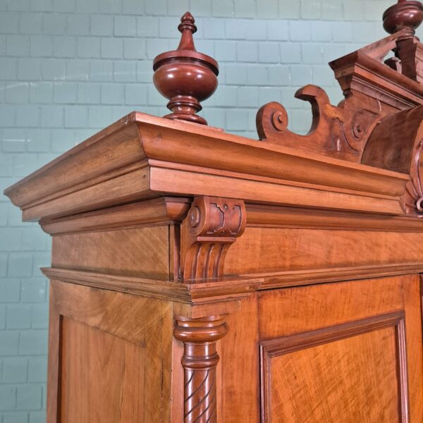 Kleiderschrank Schrank Gründerzeit 1880 Nussbaum – Bild 6