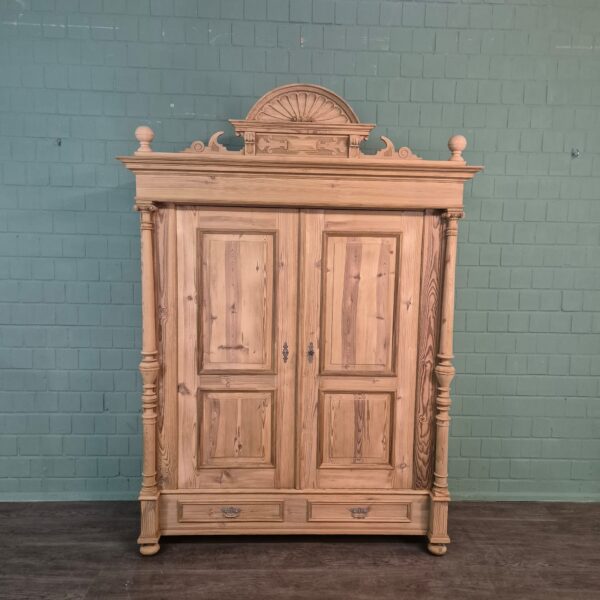 Kleiderschrank Schrank Gründerzeit 1880 Kiefer – Bild 3