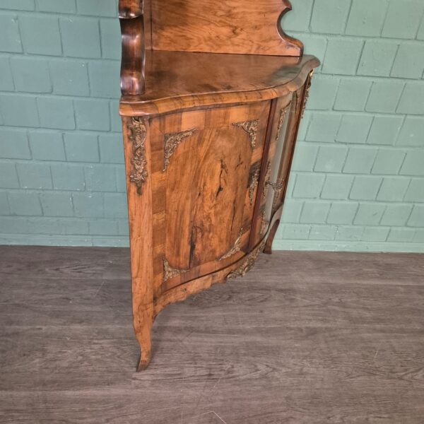 Eckschrank Eckvitrine Dresdener Barock 1870 Nussbaum – Bild 9