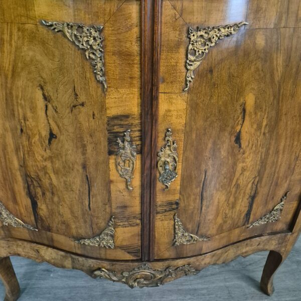 Eckschrank Eckvitrine Dresdener Barock 1870 Nussbaum – Bild 18