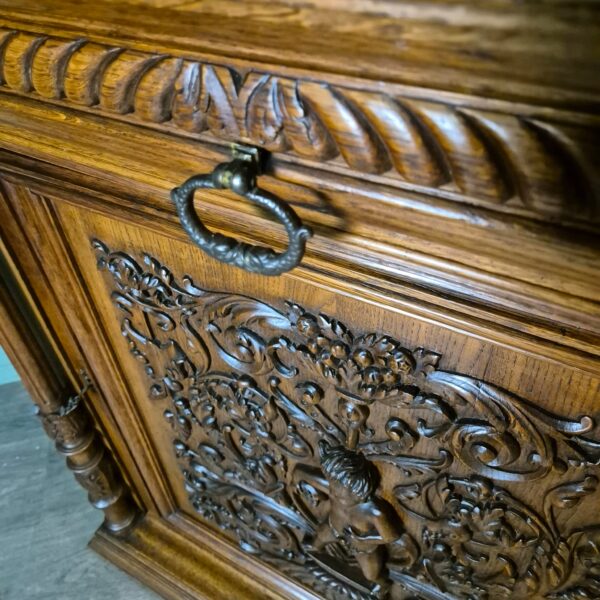 Buffetschrank Schrank Gründerzeit 1880 Eiche – Bild 8