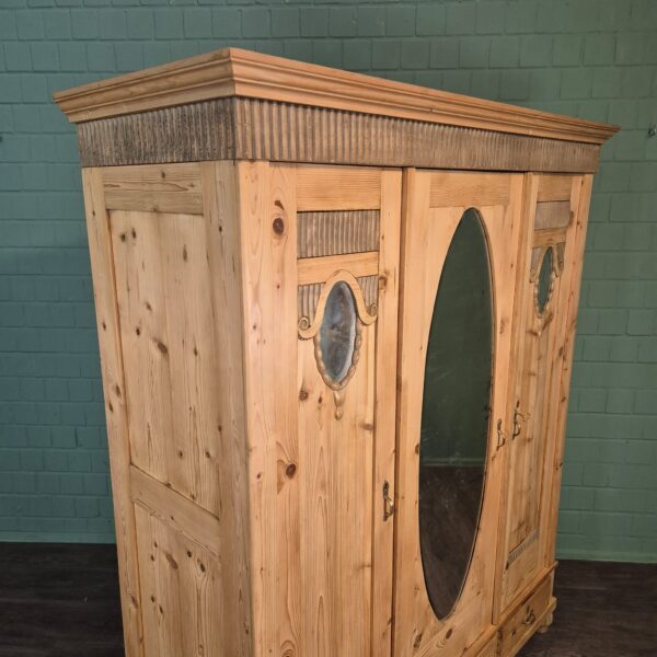 Schrank Kleiderschrank Jugendstil 1910 Kiefer – Bild 4