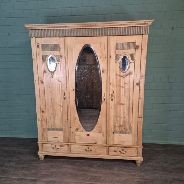 Schrank Kleiderschrank Jugendstil 1910 Kiefer – Bild 2