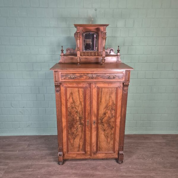 Vertiko mit Aufsatz Gründerzeit 1880 Nussbaum – Bild 2