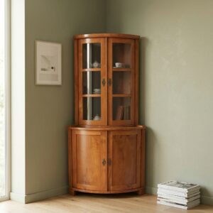 Modell-Eckschrank Eckvitrine Biedermeier 1820 Kirschbaum