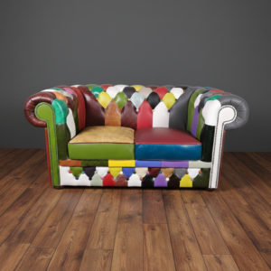 Chesterfield Sofa Couch Leder Modell Karneval 1,63 m