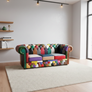 Chesterfield Sofa Couch Leder Modell Karneval 2,00 m