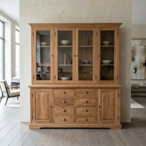 Vitrine Bücherschrank Teakholz 1,86 m