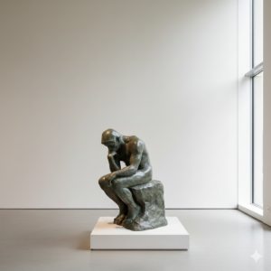 Skulptur Dekoration "Der Denker" Bronze 1,25 m