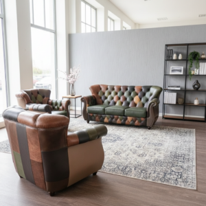 Chesterfield Couchgarnitur Modell Jungle 3-1-1 Leder