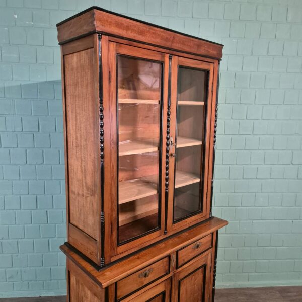 Vitrine Geschirrschrank Louis Philippe 1860 Buche – Bild 5