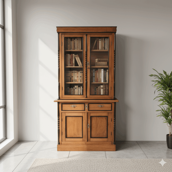 Vitrine Geschirrschrank Louis Philippe 1860 Buche – Bild 2