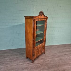 Geschirrschrank Vitrine Biedermeier 1860 Nussbaum